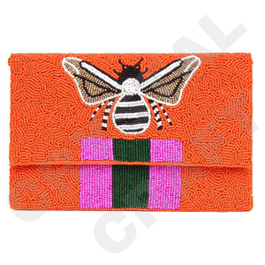 Handmade Beaded Rectangular Purse With Colorful Geometric Pattern Textile Craft <b>Embroidery</b> Design - Product Image 6