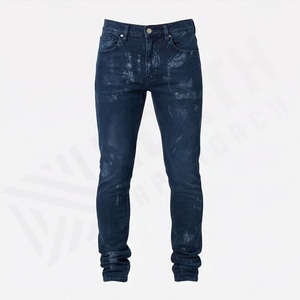 Men Vintage Skinny Distressed <b>Jeans</b> Trendy Ripped <b>Jeans</b> Faded Wash Perfect Everyday Urban Looks Streetwear Customized Color - Product Image 1