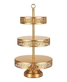 Présentoir à gâteau en laiton antique fabriqué à la main avec des embellissements uniques, idéal pour servir élégamment des gâteaux et des pâtisseries à plusieurs niveaux - Product Image 6