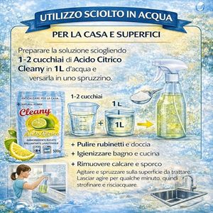 Poudre d'acide citrique écologique Cleany 1 kg – Adoucissant naturel puissant pour vêtements - Product Image 6