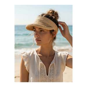 Sombrero de Paja Original con Visera Plegable Color Camel, Apto para Uso Diario y de Playa HSR2113 - camel2113 - Product Image 2