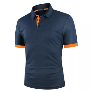 2024 nuevas camisetas de poliéster de manga larga para hombres de alta calidad Oem venta al por mayor Polo de Golf patrón sólido cuello redondo cuello de moda - Product Image 6