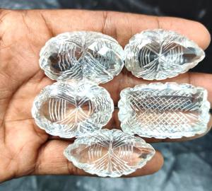 Lote de piedras preciosas de cuarzo transparente hecho a mano, cuarzo transparente Natural facetado, varios incluidos, colección de joyería elegante de pera ovalada - Product Image 1