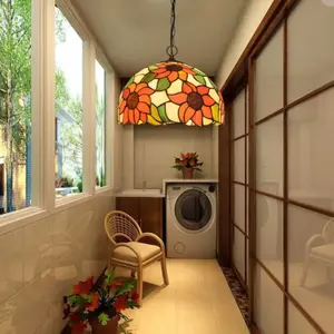 Lámpara Colgante de Cristal con Forma de Girasol y Base para Bombilla E26 - Product Image 4