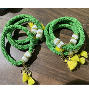 Pulsera Boho Hecha a Mano con Múltiples Capas, Cuentas de Resina y Borlas, Chapado en Oro, Pulseras de Cuentas Coloridas, Regalos de Moda para Fiestas - Product Image 2