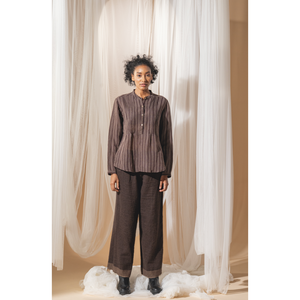 Blusa NIVA Tejida a Mano, Transpirable, de Lino/Bambú, con Logotipo Bordado, Corte Holgado, Talla XL, Diseño a Rayas y Sólido, Estilo 3D para Fiesta - Product Image 2