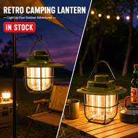 Lampe de tente suspendue portable, étanche IP44, rechargeable DC 60V, LED CRI 90, dimmable, style rétro, pour camping, randonnée, pêche
