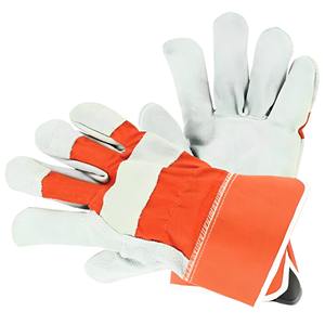 Guantes de trabajo de alta resistencia con puño de goma, guantes de aparejo canadienses industriales, protección de manos de seguridad dividida de cuero de vaca - Product Image 3