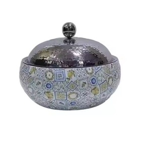 Modern Design Shaped Stainless Steel Casseroles Hotpot Embossed Lid <b>Insulated</b> 33cm Diameter Stainless Steel Lining Hand Wash - Product Image 3