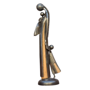 Statue de sculpture attrayante de femme et d'enfant en bronze en métal moderne pour les Sculptures décoratives de bureau d'hôtel à la maison - Product Image 4