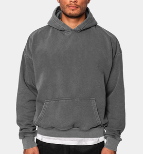 Diseño personalizado Hombres Sudadera con capucha de alto peso Oversized drop shoulder Streetwear Pullover vintage ácido lavado Hombres Sudaderas con capucha - Product Image 2