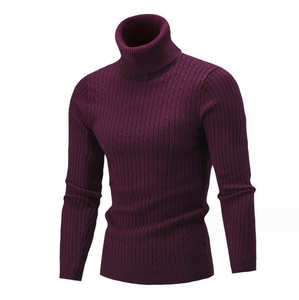 Suéter de cuello alto para hombre, suéter cálido contemporáneo, moda de invierno, suave, ajustado, informal, de manga larga, cómodo, transpirable - Product Image 1