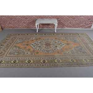 0.5x11.2 ft Rug, Vintage Turkish Rug, <b>Brown</b> <b>Wool</b> Rug - Product Image 3