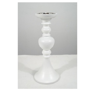 Latest Design <b>Large</b> Rustic White Wash Finishing Wood Pillar <b>Candle</b> Holder for Table Top Decorative Home Living Room Party Use - Product Image 4
