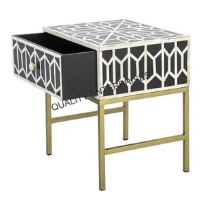 Mesita de noche hecha a mano con incrustaciones de hueso de estilo moderno para decoración del hogar de alta calidad - Product Image 2