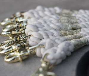 Natural Tan 5FT 100% Cotton Rope Dog <b>Leash</b> - Gold Hardware - Hand Crafted Free Shipping - Product Image 2