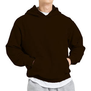 เสื้อฮู้ดและสเวตเตอร์ของผู้ชายเสื้อสวมหัวทรงหลวมโอเวอร์ไซส์ผ้าคอตตอนสีเรียบ - Product Image 4