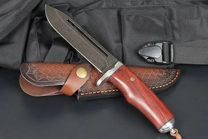 Best Stainless Steel Fixed <b>Blade</b> Hunting <b>Knife</b> Serrated Edge Custom OEM Options 3-Year Warranty-Industrial Grade for Outdoor - Product Image 3