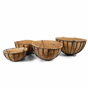 <b>Garden</b> decor coconut <b>liner</b> with metal hanging basket cheapest price round coco coir planter <b>liners</b> - Product Image 2