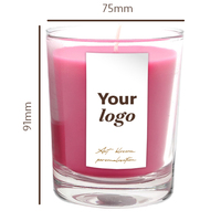 Vela Aromática de Lujo Hecha a Mano, 25cl, Aroma Personalizado, Logotipo Personalizado, Cera Mixta, Frasco de Vidrio Cilíndrico, 55 Horas de Duración, Decoración para el Hogar
