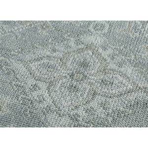 Alfombra Grande de Lana Anudada a Mano en Gris Tomillo y Negro, con Medallón Abstracto Rectangular para Decoración de Sala de Estar - LCA-611 - Product Image 3