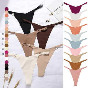 High Quality T Back Panties Ice Silk Soild Pattern Ladies Panties <b>Thongs</b> G-string Laser Cutting Seamless <b>Women's</b> <b>Underwear</b> - Product Image 4
