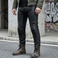 Pantalon de jogging streetwear en molleton de coton mat pour homme, coupe slim inspirée du motocross, avec empiècements côtelés, style motard personnalisé