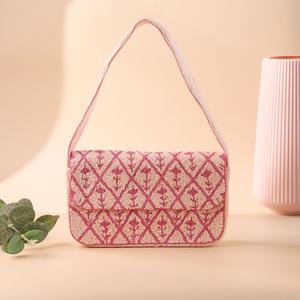 Luxury Clutch Purses Wholesale Crystal Leather Shoulder <b>Bags</b> with Beading Decoration Diamond Accented Wedding Party Satin Lining - Product Image 2