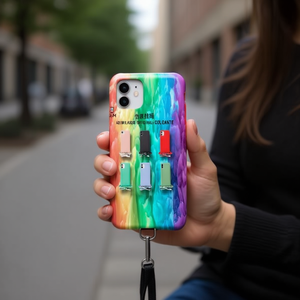 Étui de téléphone DAM TPU pour 12 Mini 5.4 avec cordon, design uni - Product Image 3