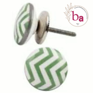 Armoire à tiroirs en zigzag avec boutons et poignées en céramique pour enfants modernes pour armoire de cuisine et commode - Product Image 1