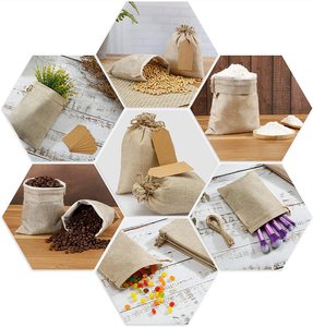 Small Gift Bags Burlap Bags With Drawstring Reusable Jute Bags for <b>Birthday</b> Wedding Party <b>Favors</b>, Halloween, Christmas OEM - Product Image 3