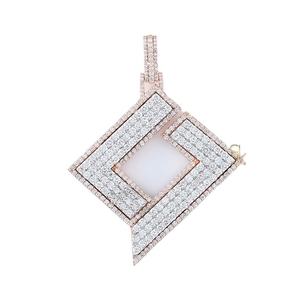 Approvisionnement direct d'usine 925 argent HipHop rappeur bijoux personnalisé carré rond Moissanite diamant pendentif pour hommes femmes - Product Image 1