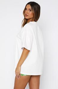 T-shirt blanc surdimensionné d'été écologique à imprimé pour femmes - Product Image 3