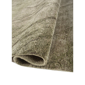 Tapis Urban Pause Kavi Green en laine nouée à la main et soie de bambou, motif abstrait pour usage domestique - Eskm-106 - Product Image 2