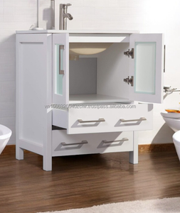 Ensemble de miroir de salle de bain sur pied en bois massif et contreplaqué, moderne et luxueux, écologique et durable, avec fermeture douce, 23-25 pouces - Product Image 3