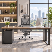 Chaise de bureau ergonomique en maille avec appui-tête et repose-pieds réglables pour poste de travail