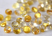Quartz Rutile emas alami 5mm, kuarsa rutil emas longgar potongan bulat kualitas terbaik