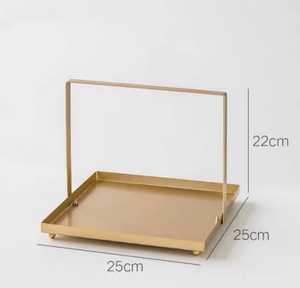 Plateau de service rectangulaire en acier inoxydable plateau de vanité noir doré pour le stockage de cosmétiques de bijoux plateau en laiton de cuivre en métal durable - Product Image 3