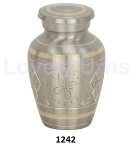 Platinum Elegance Small Mini Brass <b>Keepsake</b> Urns Free Velvet <b>Box</b> - Product Image 1