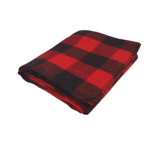Couverture en laine militaire rouge et noir à carreaux de buffle de qualité supérieure - Product Image 5