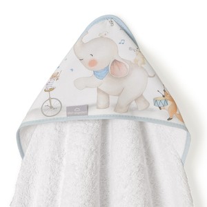 1X1 MT. Mod. Serviette de bain imprimée Music and Friends pour enfants, en coton bleu avec motif de dessin animé pour la salle de bain - Product Image 1