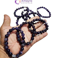 Bracelet bouddha en agate et améthyste fait main Bijoux en pierre semi-précieuse perlée véritable de cristaux Amayra Cadeau d'exportation