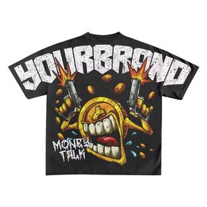 Verano de alta calidad diseño personalizado impresión gráfica Color sólido Hip Hop ecológico antiarrugas unisex 100% camisetas de algodón - Product Image 4