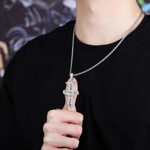 Nouveau Collier Pendentif Hip Hop en Laiton Plaqué Or avec Chaîne Corde et Zircon Cubique Scintillant Taille Brillante <span class=keywords><strong>CACTUS</strong></span> JACK - Product Image 3
