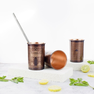 Meilleure vente gobelet en cuivre verre à eau de conception martelée avec extérieur brut fini à la main en cuivre verre à eau/gobelet - Product Image 2