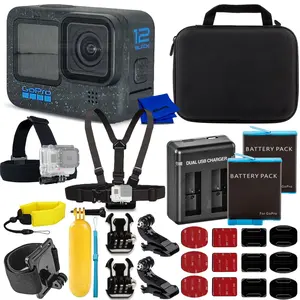 GoPro HERO12 kamera lensa hitam CHDHX-121-CN Max Mod 2.0- 20PC 128GB Hero 12 Aksesori bundel Vlogging kamera Live untuk Streaming