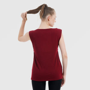 Camiseta sin mangas ajustada para mujer, ropa deportiva transpirable, camisetas sin mangas, nuevo estilo, camisetas sin mangas de entrenamiento de gimnasio para mujer de Color sólido - Product Image 4