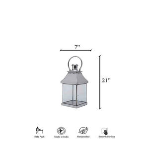Soporte de luz de té de vidrio moderno plateado Linternas hechas a mano con diseños únicos para bodas y Navidad hechas de metal - Product Image 1