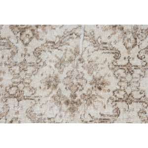 Tapis turc vintage, tapis de 6,8 x 10,7 pieds, tapis en laine gris et blanc à pois - Product Image 5