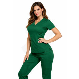 Ensemble d'uniformes médicaux vert pour infirmières, vêtements médicaux respirants, prix d'usine - Product Image 1